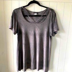 Gray collar accent blouse